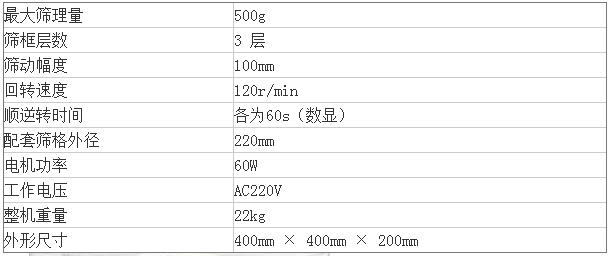 JJSD谷物篩選器技術(shù)參數(shù)